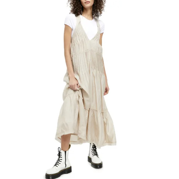 Free People Dresses & Skirts - NWT Free People Frankie Pintuck Maxi Dress in Sand